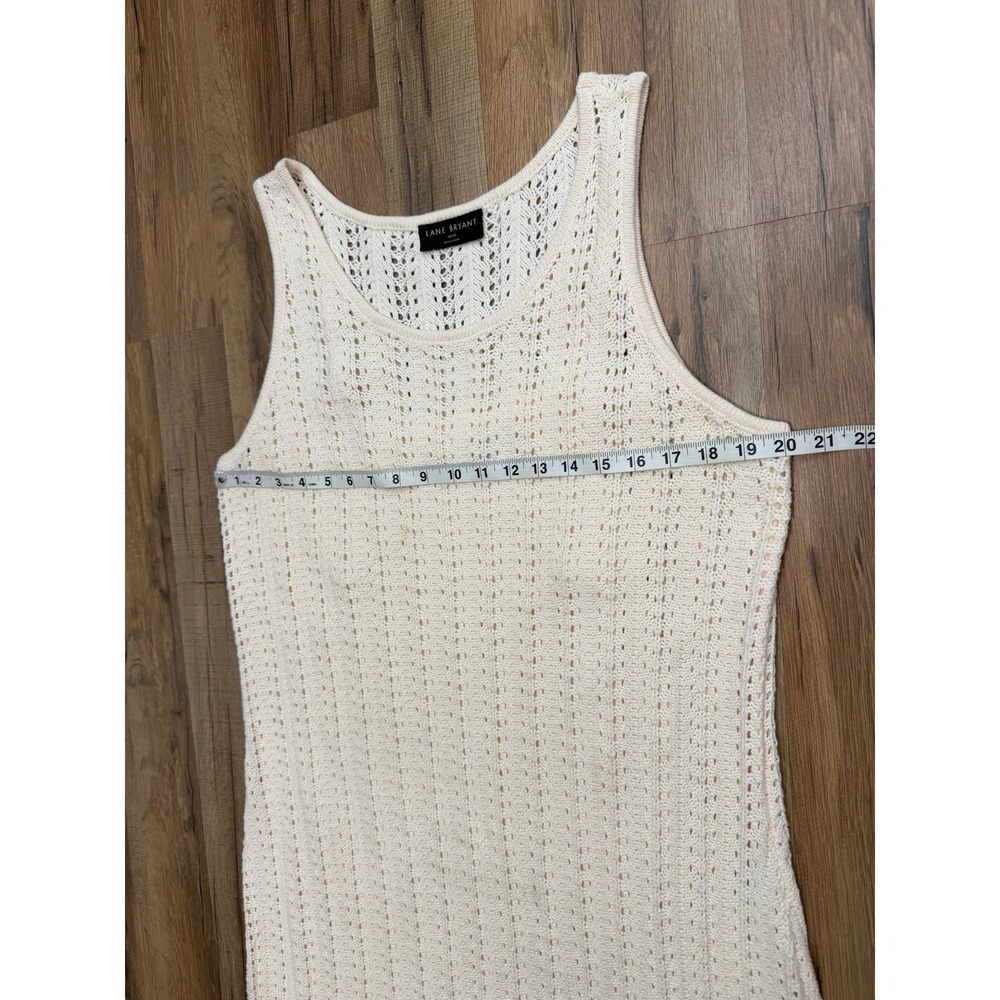 Lane Bryant Crochet Knit Maxi Dress 18 20 Plus Beige Ombre Boho - Picture 10 of 10